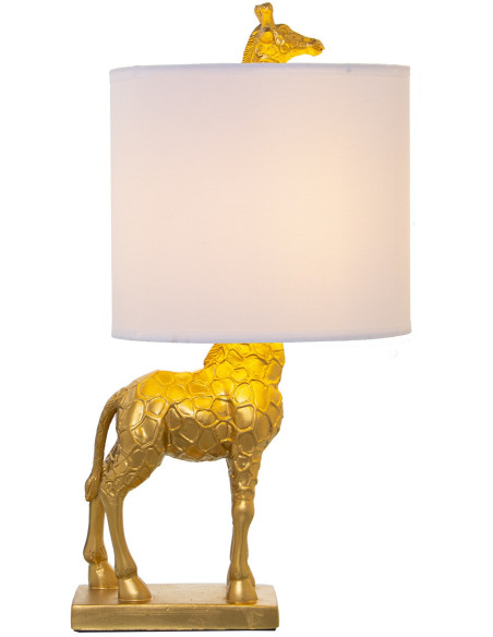 Lampe à poser girafe dorée E27 Amarvia