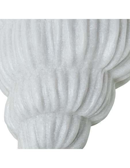 Lampe à poser coquillage blanche résine 36 cm Liorane