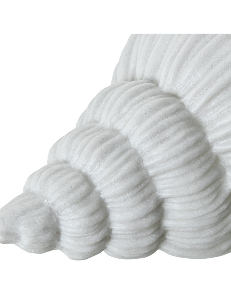 Lampe à poser coquillage blanche résine 36 cm Liorane
