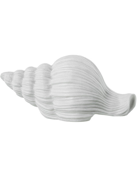 Lampe à poser coquillage blanche résine 36 cm Liorane