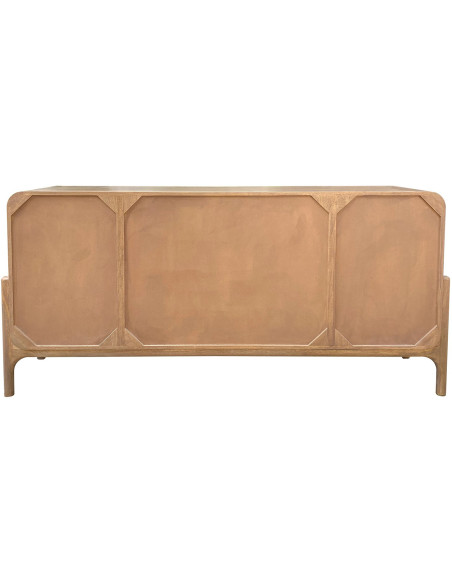 Buffet enfilade 4 portes brun manguier pierre 177 cm Solvaya