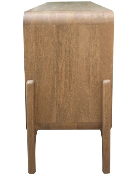 Buffet enfilade 4 portes brun manguier pierre 177 cm Solvaya