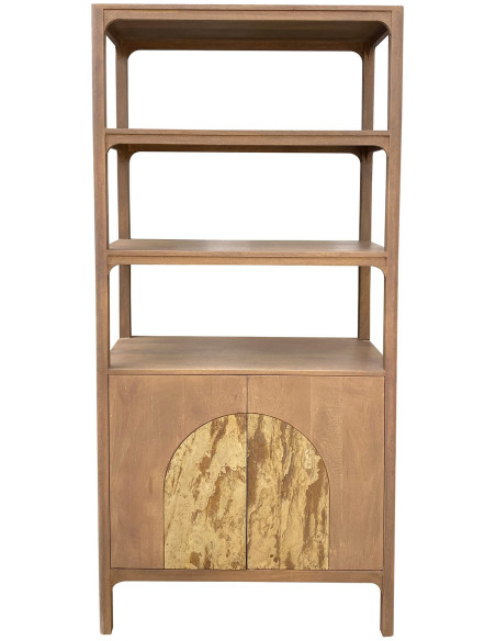 Bibliothèque manguier pierre 2 portes 195 cm Solvaya