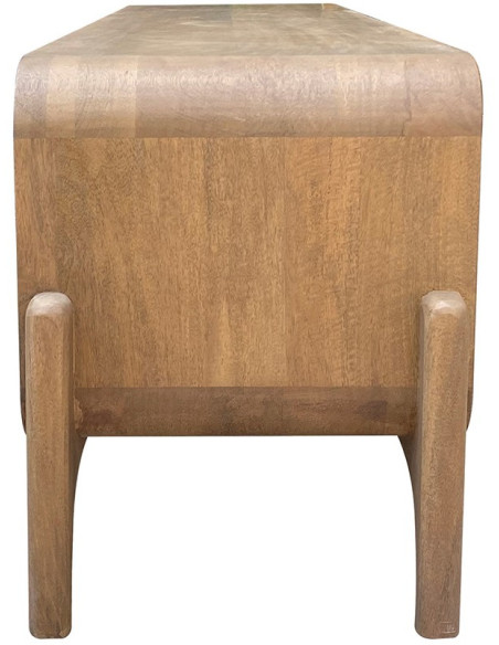 Meuble TV naturel manguier pierre 4 portes 160 cm Solvaya