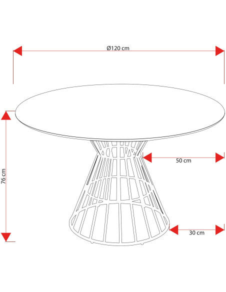 Table à manger ronde verre fumé métal argenté 120 cm Veyora