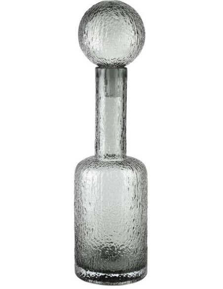 Bouteille déco verre gris fumé 12x45 cm Vérone