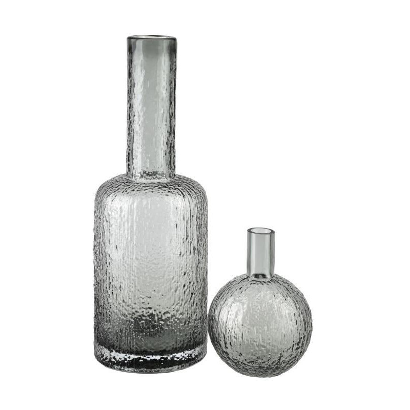 Bouteille déco verre gris fumé 12x45...