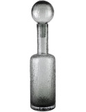 Bouteille déco verre gris fumé 12x50 cm Vérone