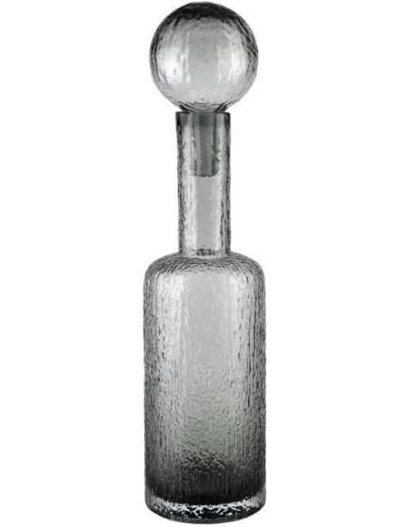 Bouteille déco verre gris fumé 12x50 cm Vérone