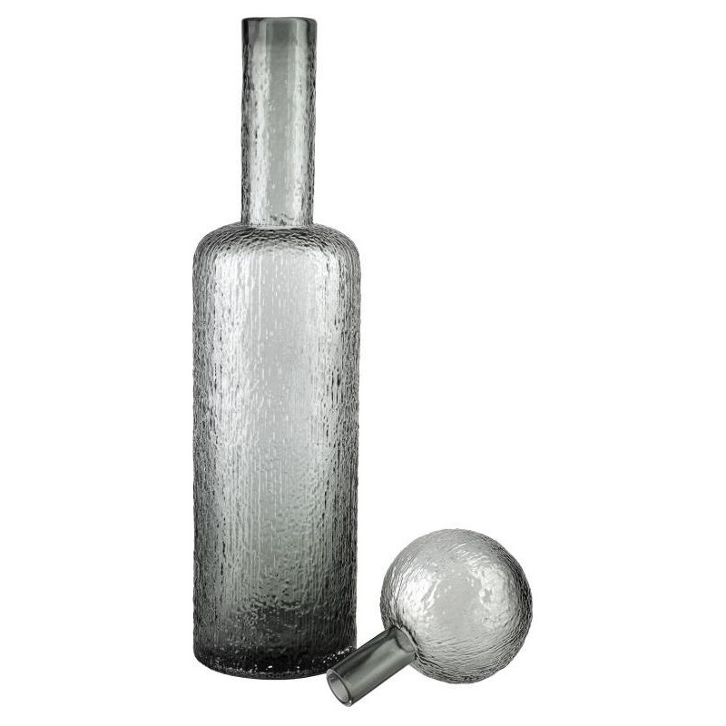 Bouteille déco verre gris fumé 12x56...