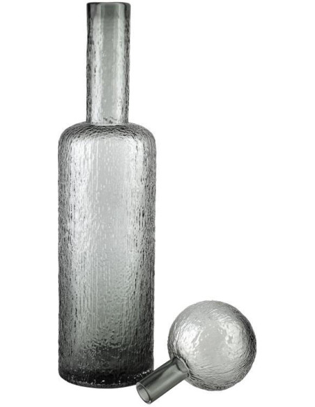 Bouteille déco verre gris fumé 12x56 cm Vérone
