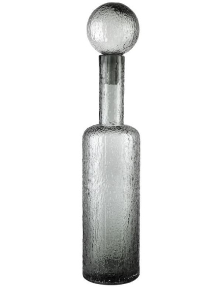 Bouteille déco verre gris fumé 12x56 cm Vérone