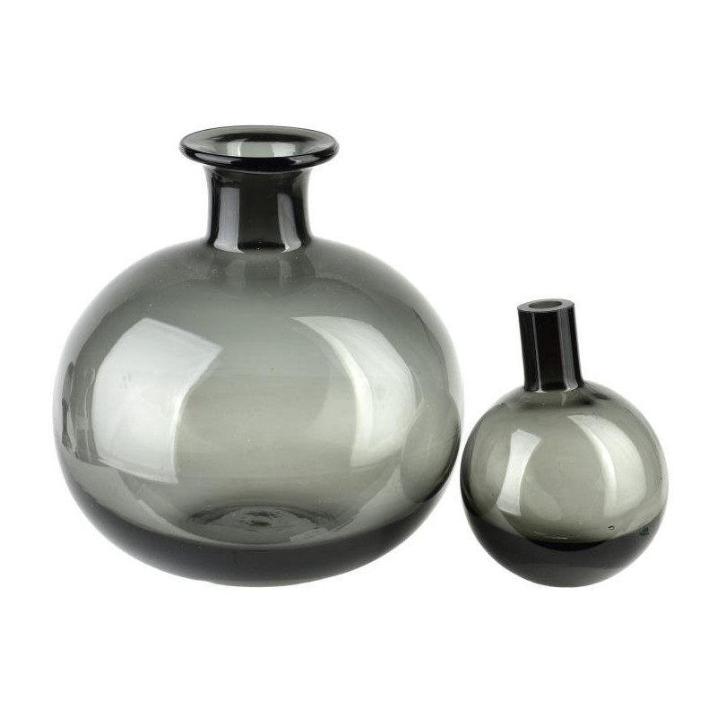 Bouteille déco verre gris fumé 18x27...