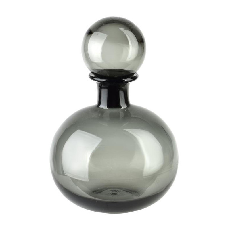 Bouteille déco verre gris fumé 18x27...