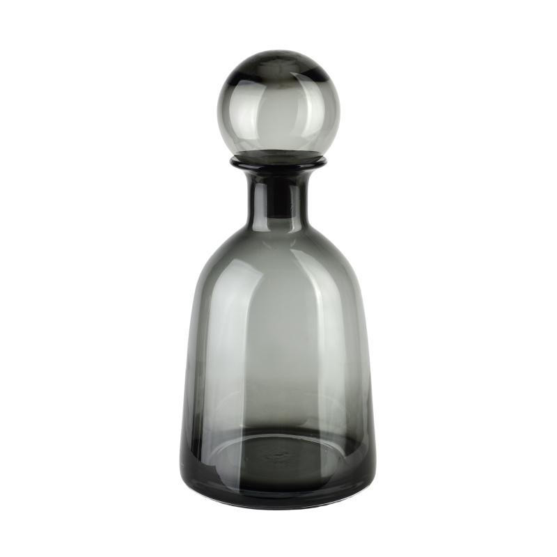 Bouteille déco verre gris fumé 15x33...