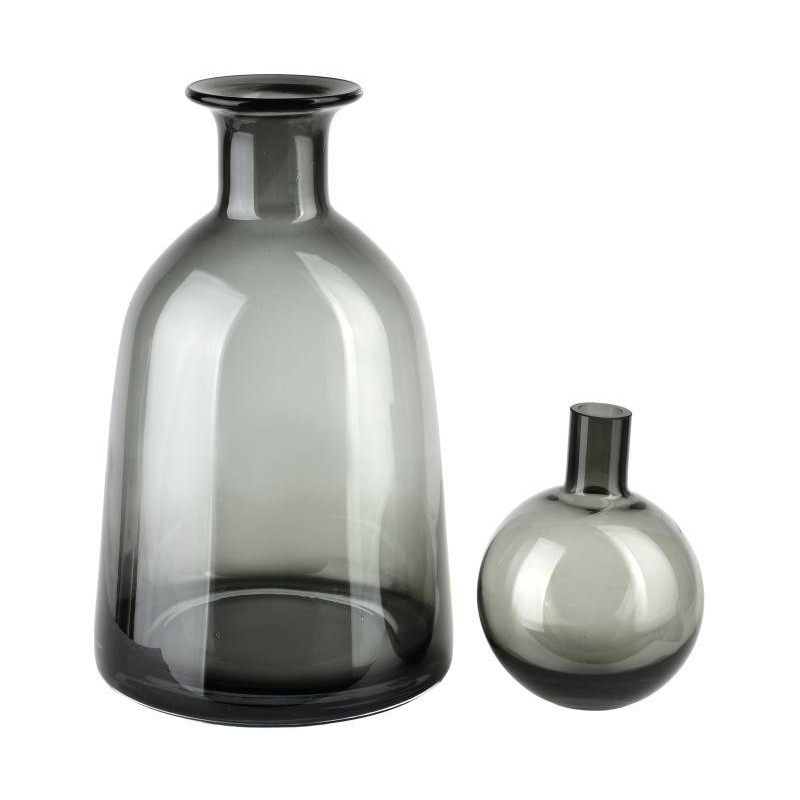 Bouteille déco verre gris fumé 15x33...