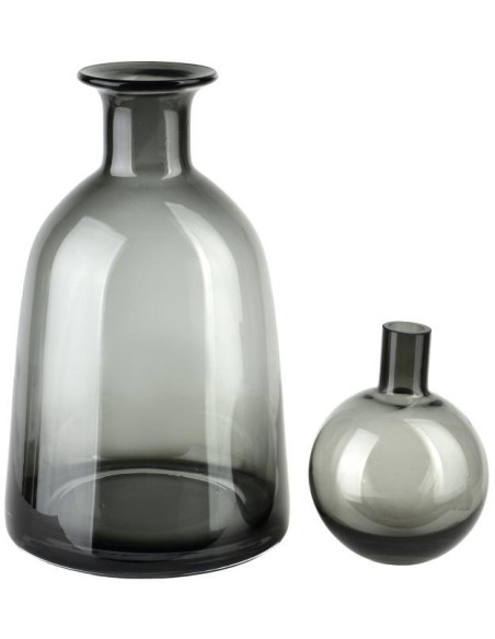 Bouteille déco verre gris fumé 15x33 cm Tallinn