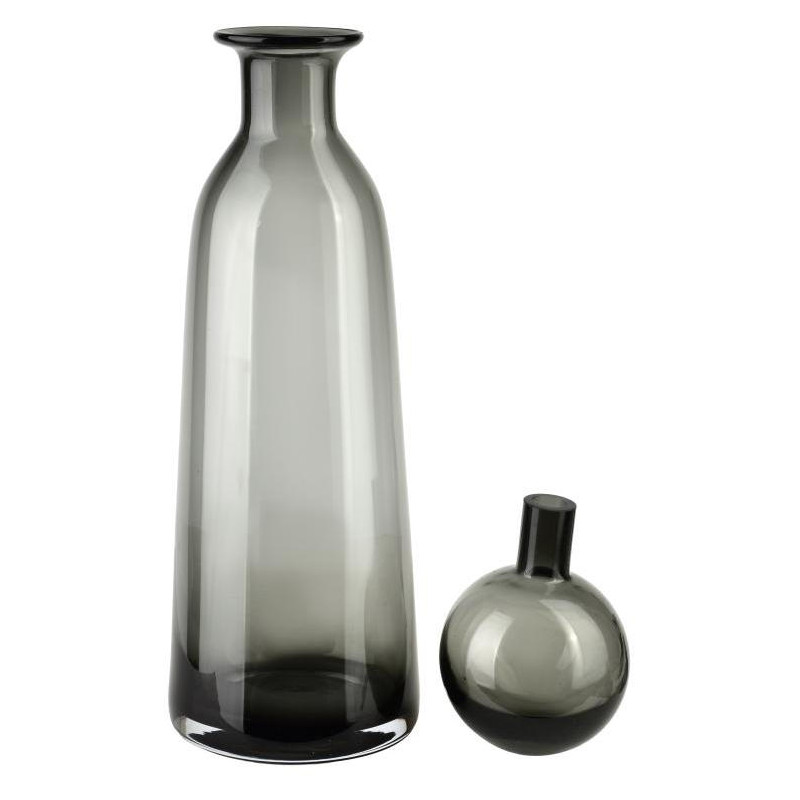 Bouteille déco verre gris fumé 12x42...