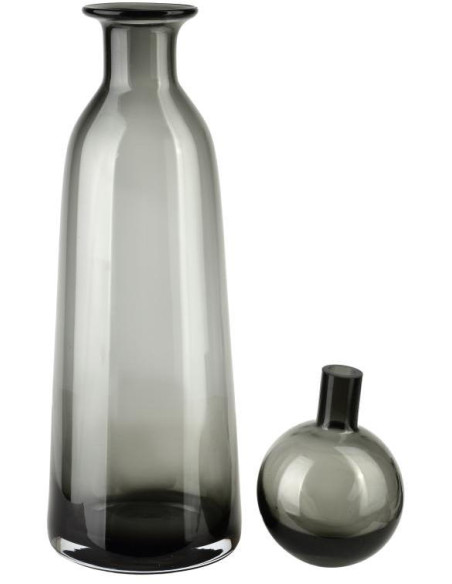 Bouteille déco verre gris fumé 12x42 cm Tallinn