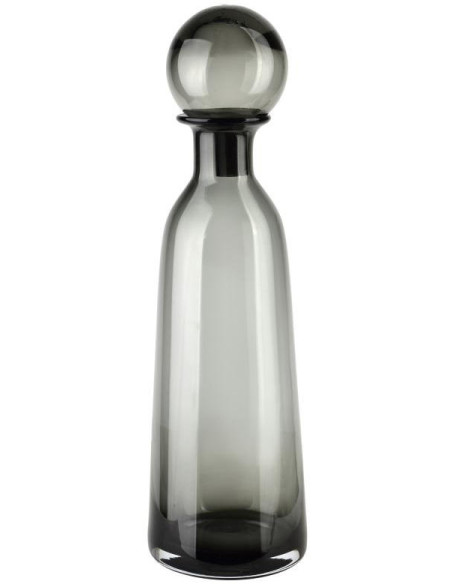Bouteille déco verre gris fumé 12x42 cm Tallinn