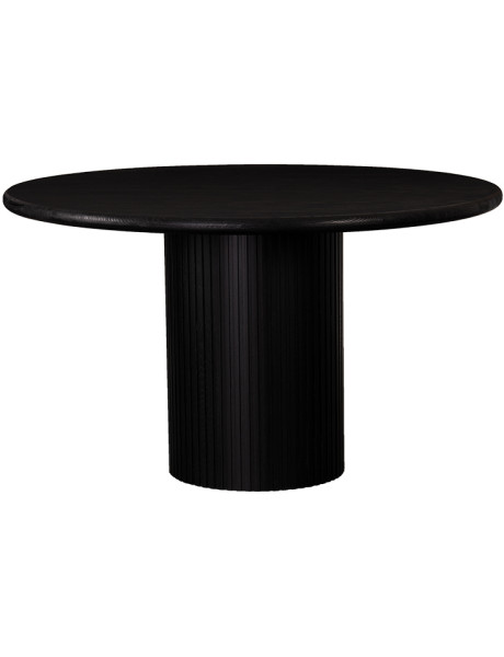 Table à manger ronde noire en chêne Ø130 cm Wilmington