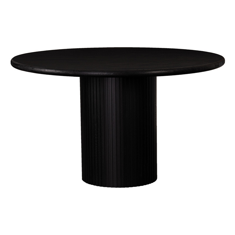 Table à manger ronde noire en chêne...