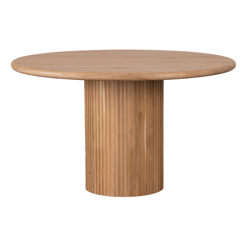 Table à manger ronde en chêne naturel...