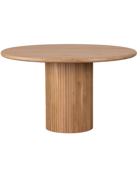 Table à manger ronde en chêne naturel Ø130 cm Wilmington