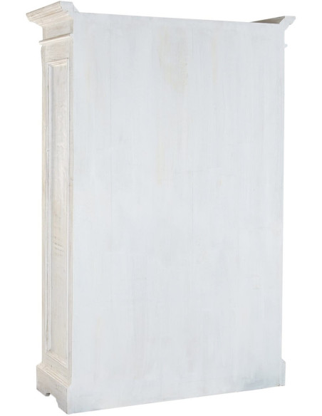 Vitrine vaisselier 2 portes en manguier blanc et verre 140x55x209 cm Honfleur