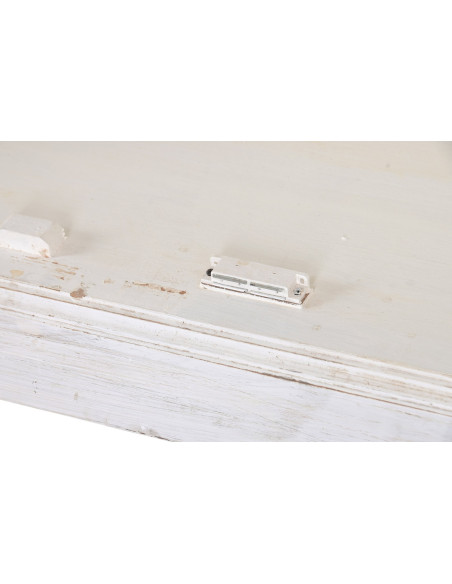 Vitrine vaisselier 2 portes en manguier blanc et verre 140x55x209 cm Honfleur
