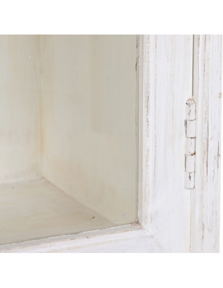 Vitrine vaisselier 2 portes en manguier blanc et verre 140x55x209 cm Honfleur