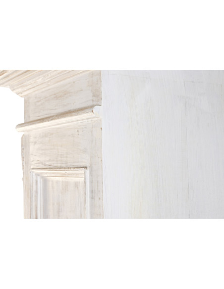 Vitrine vaisselier 2 portes en manguier blanc et verre 140x55x209 cm Honfleur
