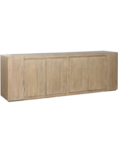 Buffet 4 portes en orme massif naturel 240 cm Nara