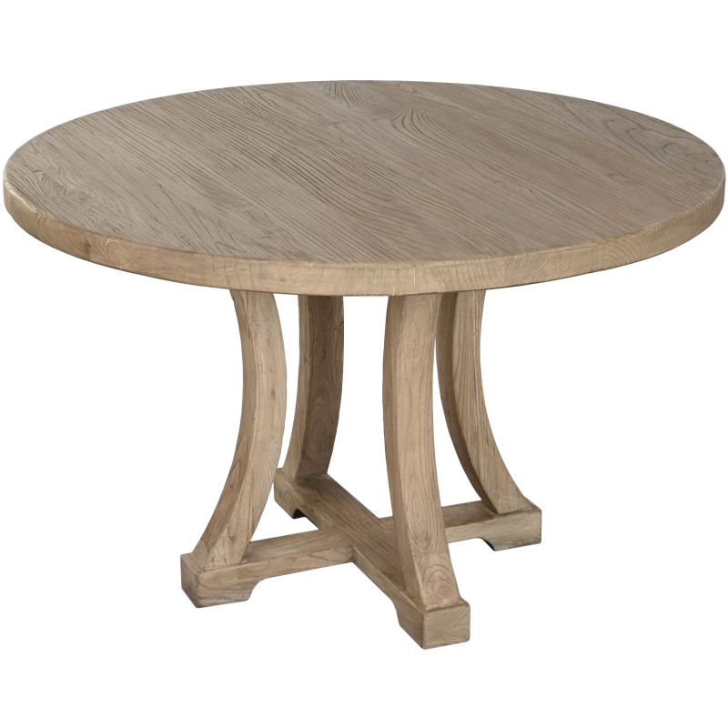 Table à manger ronde en orme massif...