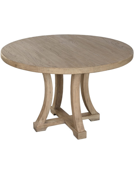Table à manger ronde en orme massif naturel Ø120 cm Arezzo