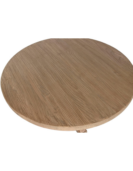 Table à manger ronde en orme massif naturel Ø120 cm Arezzo