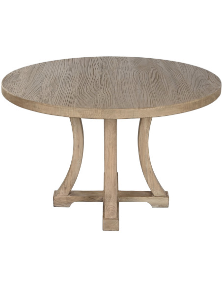 Table à manger ronde en orme massif naturel Ø120 cm Arezzo