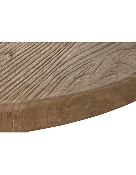 Table à manger ronde en orme massif naturel Ø120 cm Arezzo