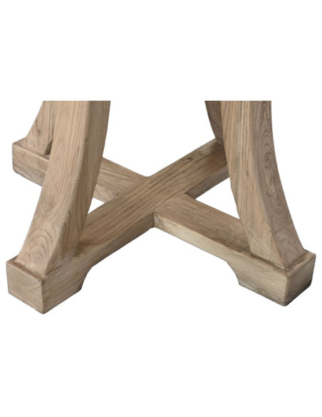 Table à manger ronde en orme massif naturel Ø120 cm Arezzo