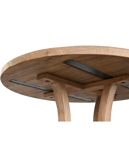 Table à manger ronde en orme massif naturel Ø120 cm Arezzo