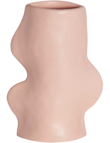 Vase céramique rose poudré 17 cm Fluxo