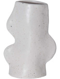 Vase céramique blanc moucheté 17 cm Fluxo