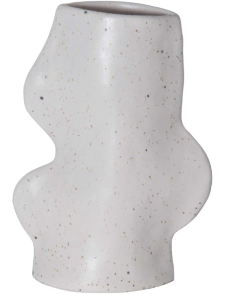 Vase céramique blanc moucheté 17 cm Fluxo