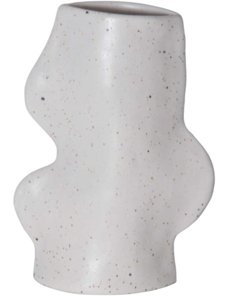 Vase céramique blanc moucheté 17 cm Fluxo