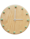 Horloge murale bois silencieuse aiguilles blanches repères menthe 29 cm Aalborg
