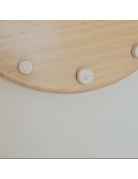 Horloge murale bois silencieuse aiguilles dorées blanc moucheté 29 cm Aalborg