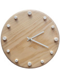 Horloge murale bois silencieuse aiguilles blanches blanc moucheté 29 cm Aalborg
