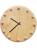 Horloge murale bois silencieuse aiguilles noires rose saumon 29 cm Aalborg