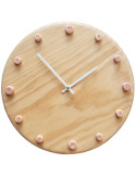 Horloge murale bois silencieuse blanche rose saumon 29 cm Aalborg