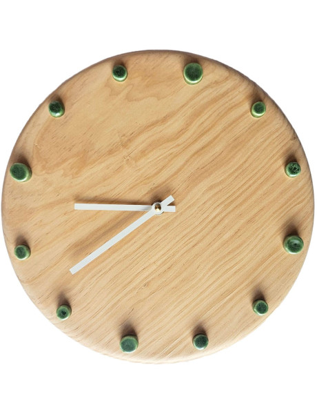 Horloge murale bois silencieuse aiguilles blanches...